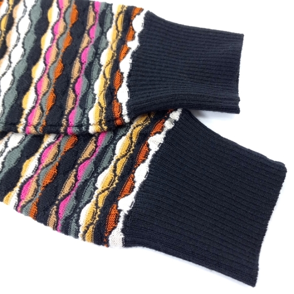 MISSONI Lightweight Scallop Stripe Stretch Wool Knit Long Sleeve Mini Dr… - Picture 9 of 16